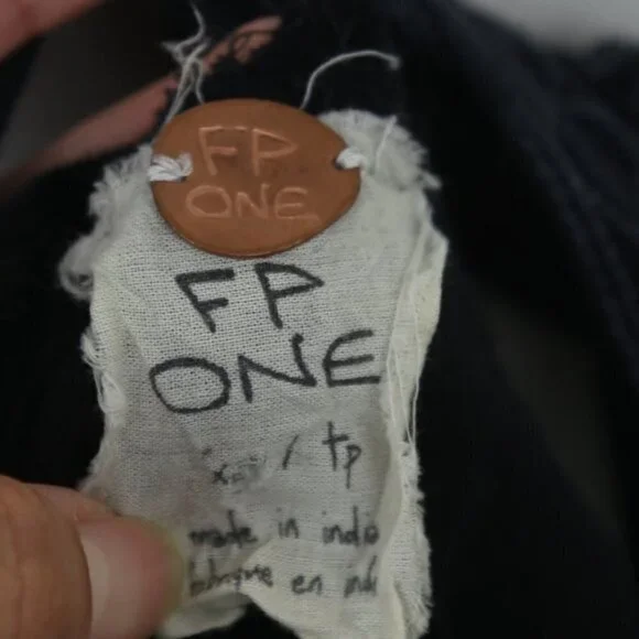 Free People FP One Paisley Vine Lattice Tunic Mini Dress Black - Picture 4 of 8